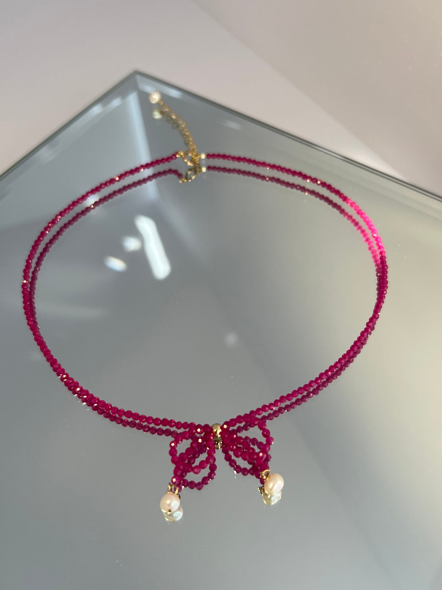 Glamour Knot: Gemstone Bow Necklace