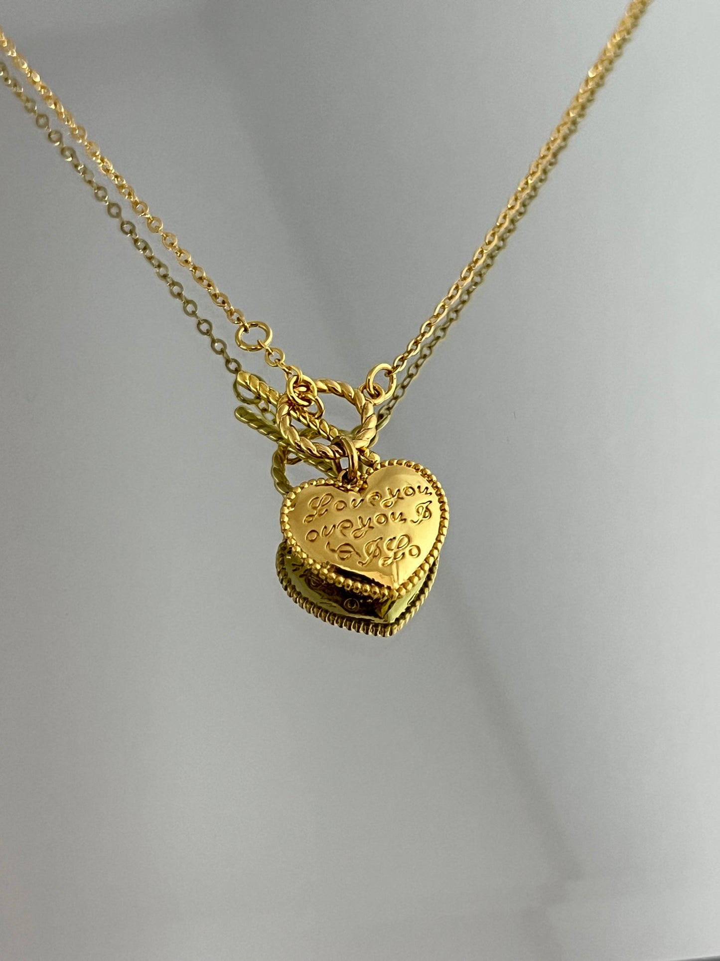 Golden Embrace: Gilded Heart Necklace