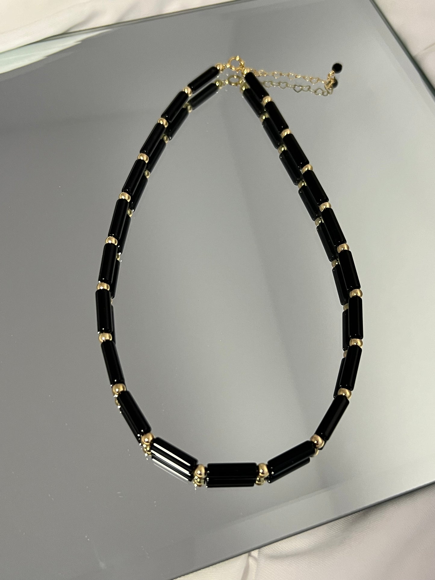 Midnight Allure: Black Agate Necklace