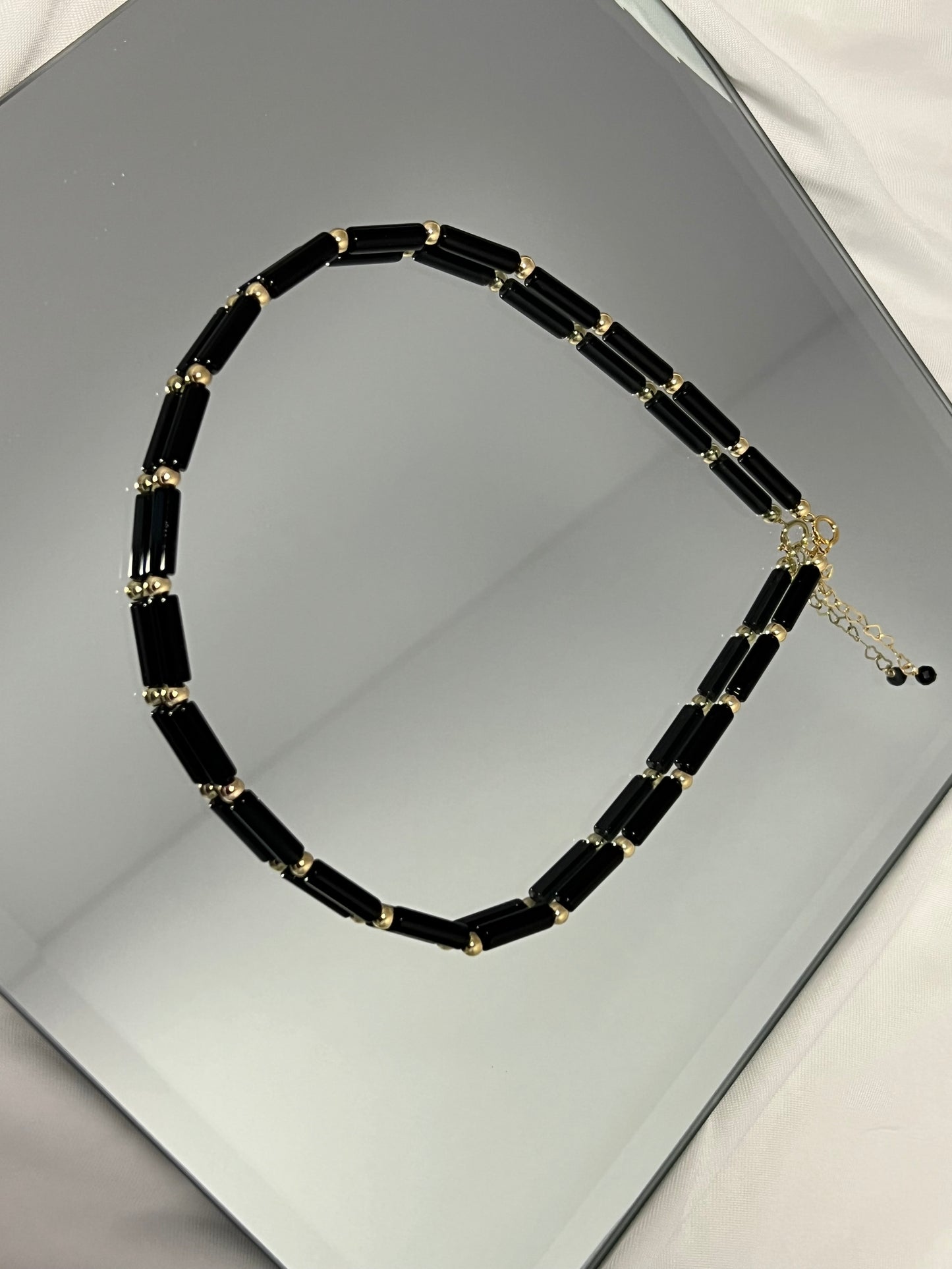 Midnight Allure: Black Agate Necklace